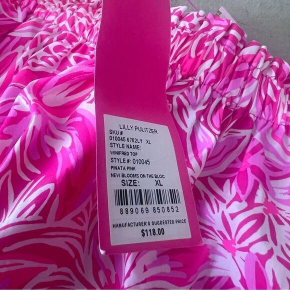 Lilly Pulitzer Winifred Top - Pinata Pink New Blooms on the Bloc - Size XL - NWT - Picture 7 of 7